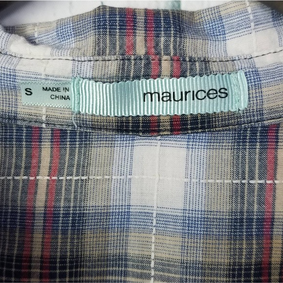 Maurices Womens Plaid 100% Cotton Long Sleeve Button Up Shirt Size Small - Picture 4 of 8